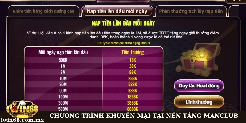 Chương trình khuyến mãi hấp dẫn cho lần đầu nạp tiền mỗi ngày